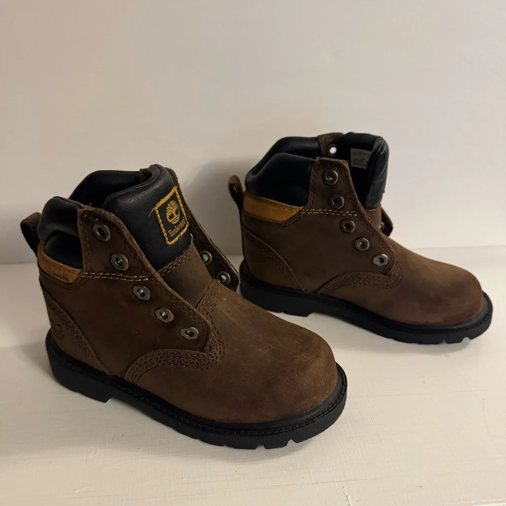 TIMBERLAND Brown Lace-up Hiking Low Top Boots Toddlers 7.5